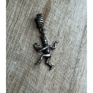 925 Sterling Silver Shiva Nataraja Dangle Charm Bead Hindu God